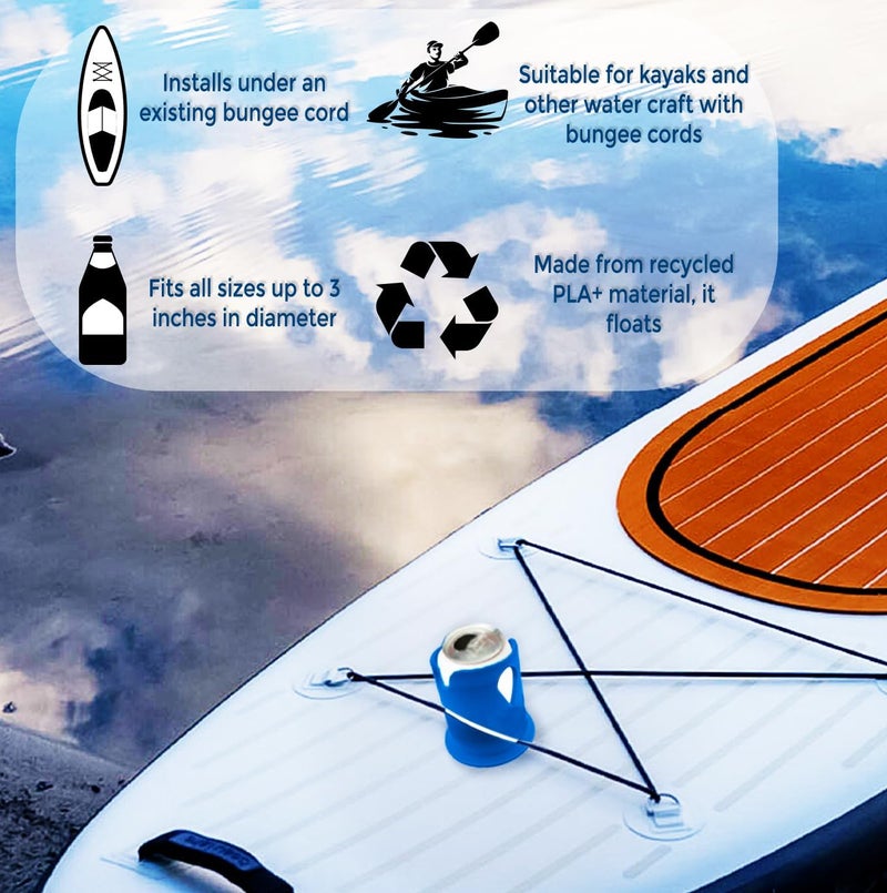 THE VIOLET Paddle Board Accessories - Inflatable Stand Up Paddle Board Cup Holder, SUP Kayak Drink, Can and Cup Holders (Blue) - Image 4